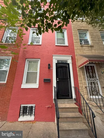 a view of a building with a door