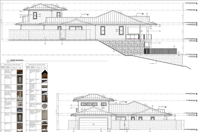 a view of a balcony with large trees