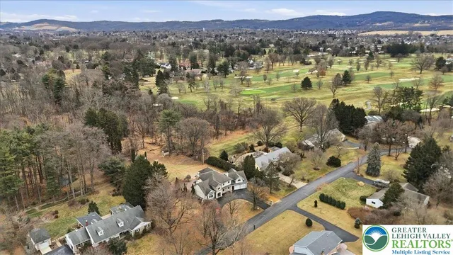 a view of a lake with mountains in the background