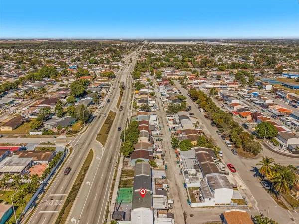 an aerial view of parking with a parking area