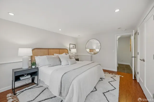 a view of a door and chair in a room