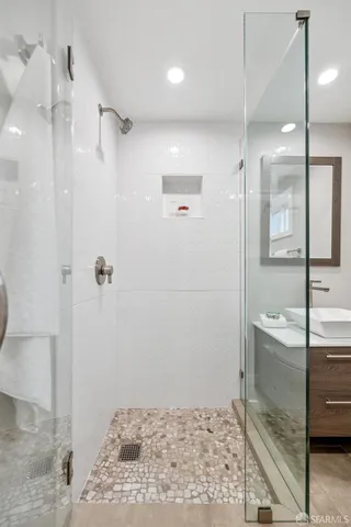 a view of a backyard with plants