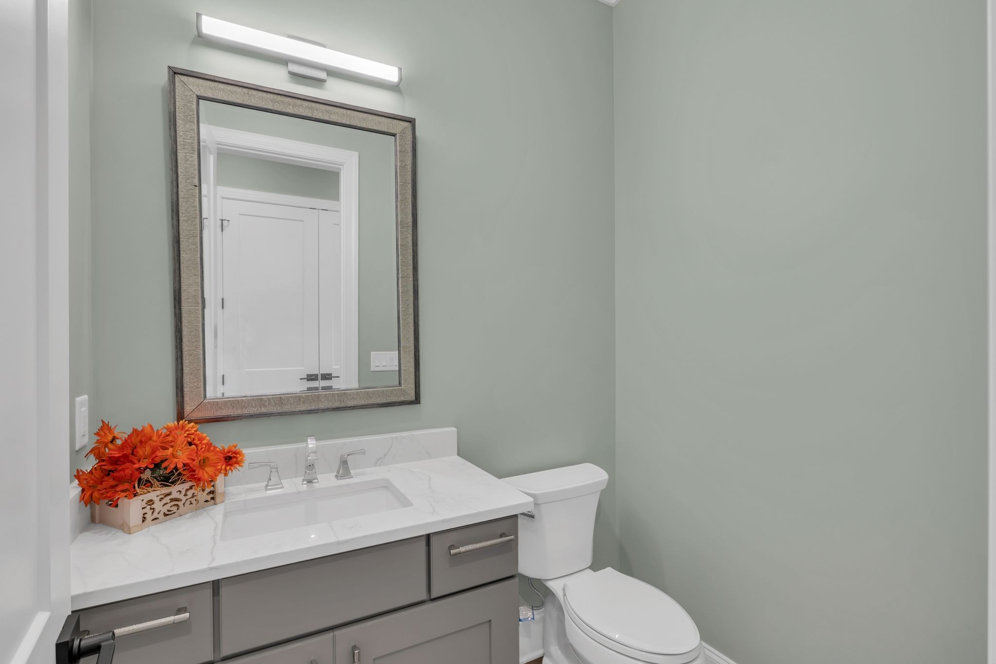 2836 Buford Lane Spring Hill, TN 37174 - Photo 30 of 41 a bathroom with a sink vanity mirror and toilet