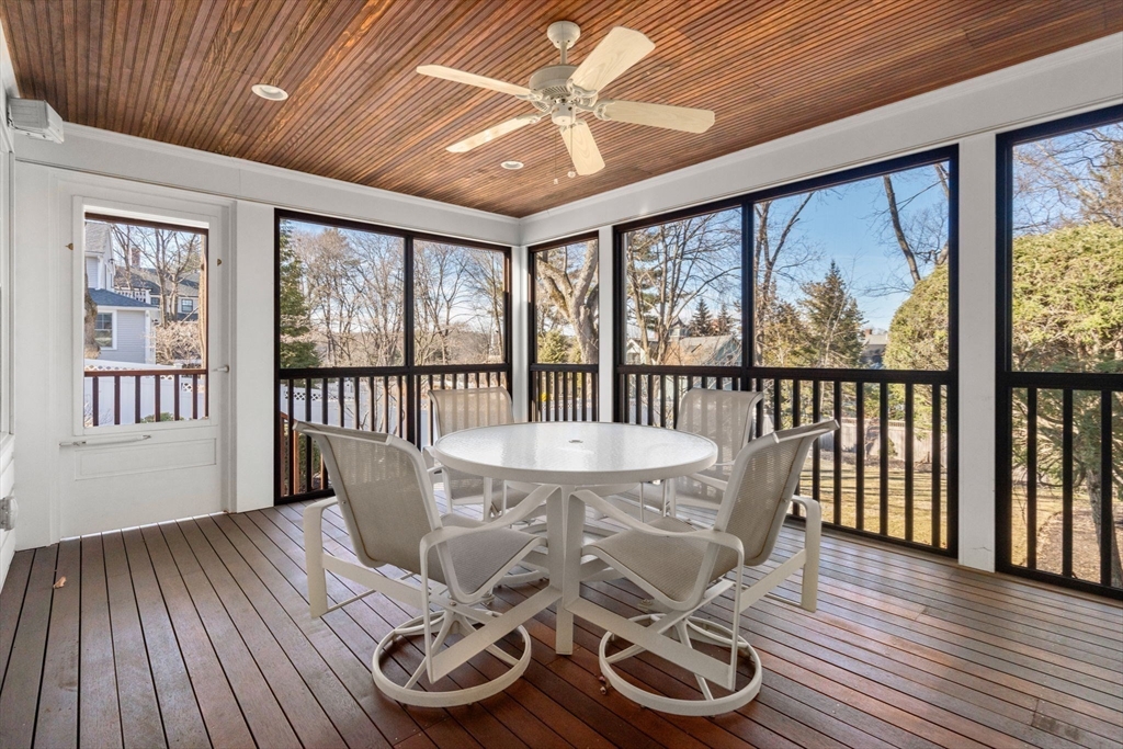 40 Hillcrest Road Belmont, MA 02478 - Photo 36 of 39 a view of a dining room with furniture wooden floor and chandelier