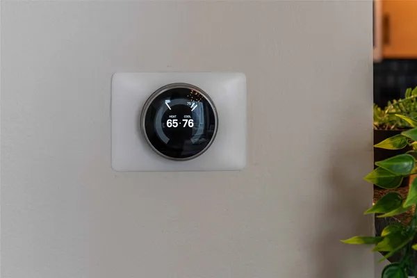 a backyard of a house with seating space