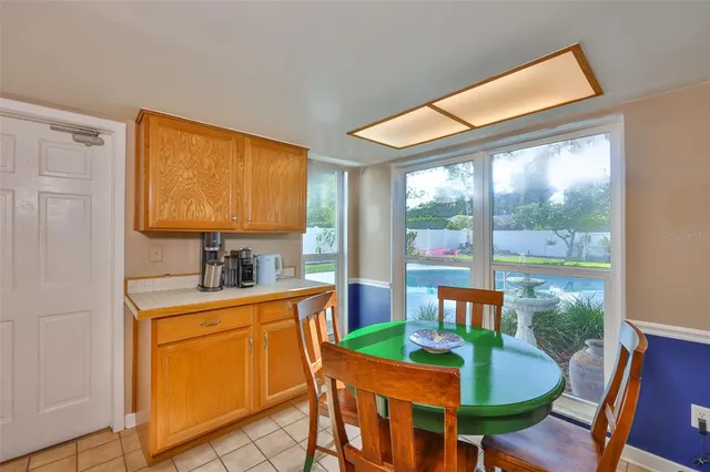 a view of a porch with furniture