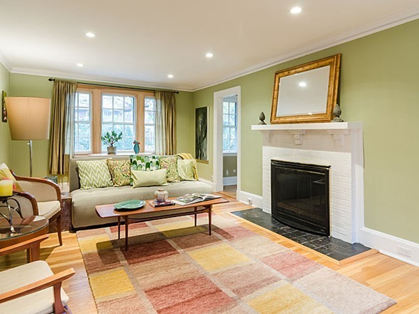 35 Bothfeld Road Newton, MA 02459 - Photo 4 of 25 a living room with furniture and a fireplace