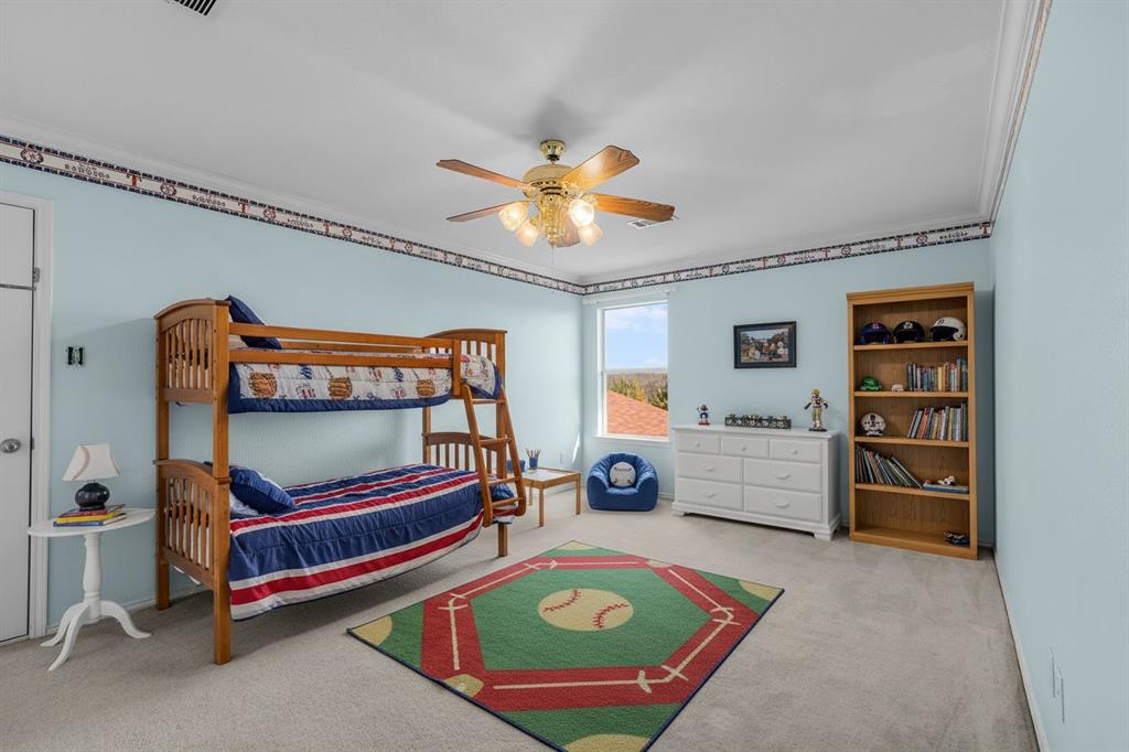3625 Black Ranch Court Fort Worth, TX 76262 - Photo 22 of 30 a bedroom with furniture and window