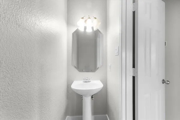 a view of small space with racks on the wall