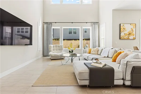 a living room with furniture