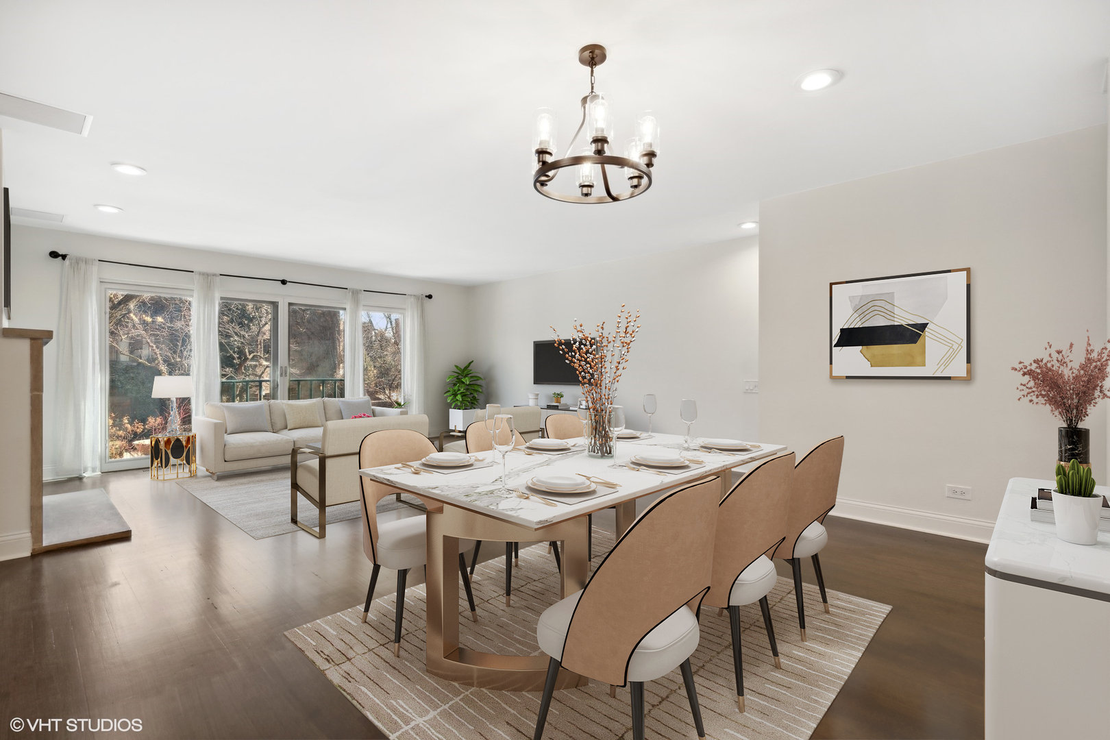 641 West Willow Street, Unit 117 Chicago, IL 60614 - Photo 8 of 44 a view of a dining room with furniture window and wooden floor