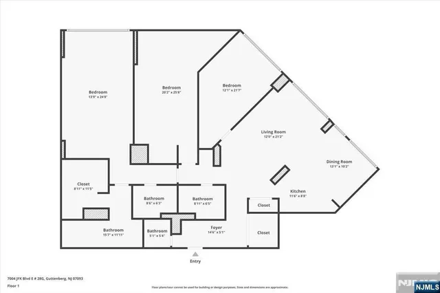 $524,000 | 7004 Boulevard East, Unit 8C, Guttenberg, NJ 07093