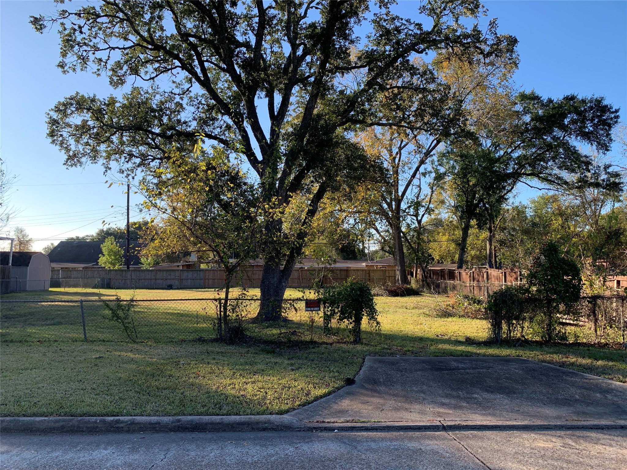 a view of backyard with green space