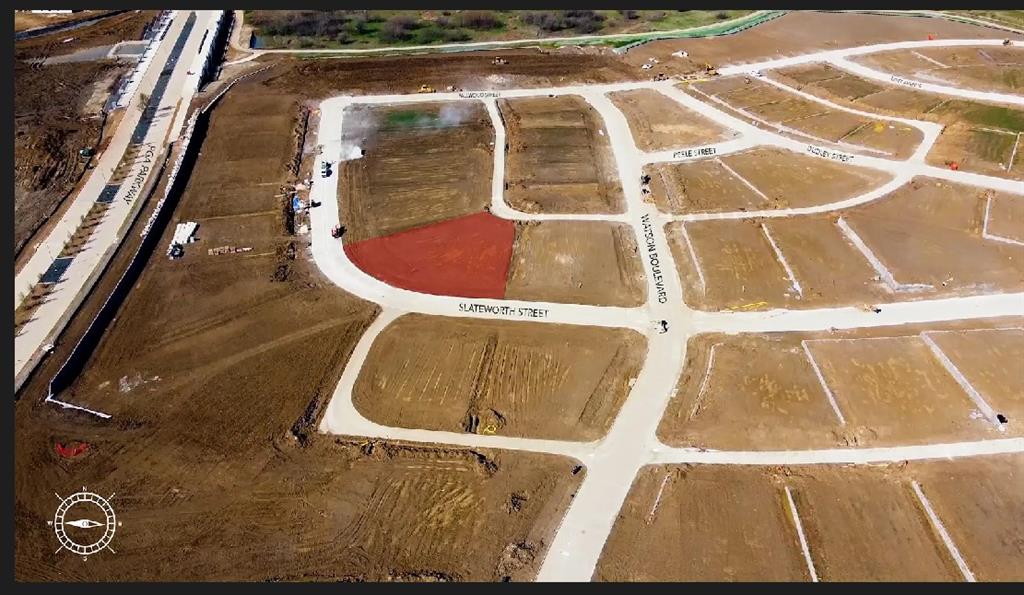 214 Slateworth Street Frisco, TX 75033 - Photo 5 of 9 Aerial view of lot location with compass.
