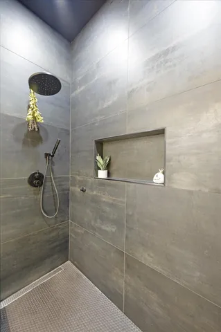a bathroom with a shower
