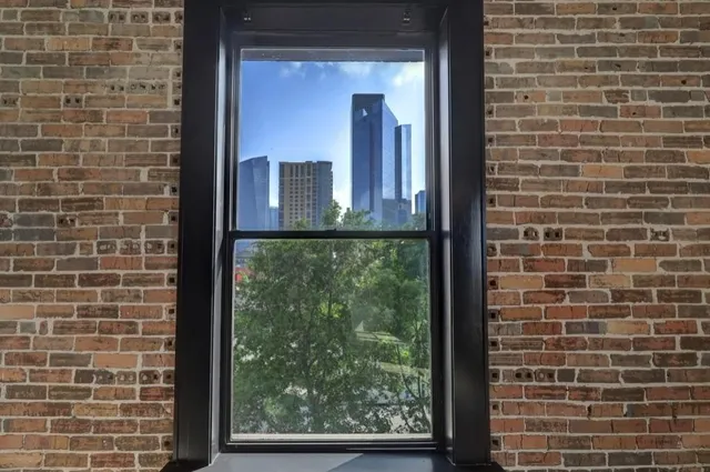 a view of a brick wall