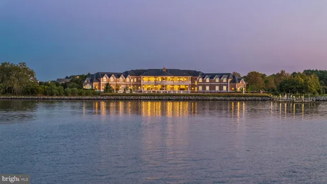 a view of a lake with a city