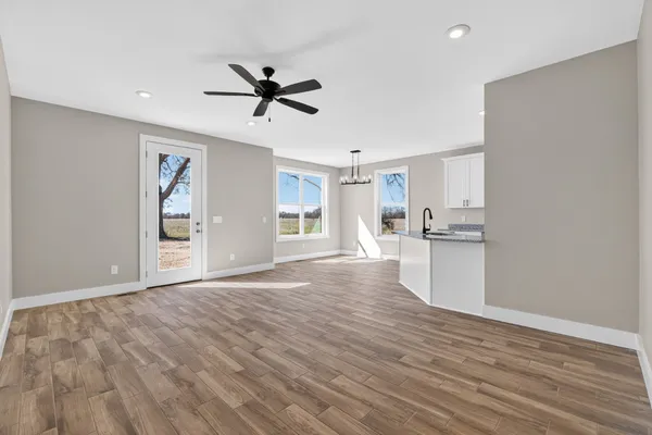 a view of a storage and utility room in empty room