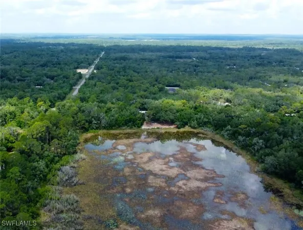 a view of a large yard with lots of green space