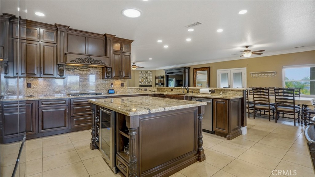 16025 Perry Heights Drive Riverside, CA 92504 - Photo 53 of 105 Gorgeous Custom Kitchen With Wine Cooler