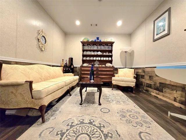 a living room with furniture