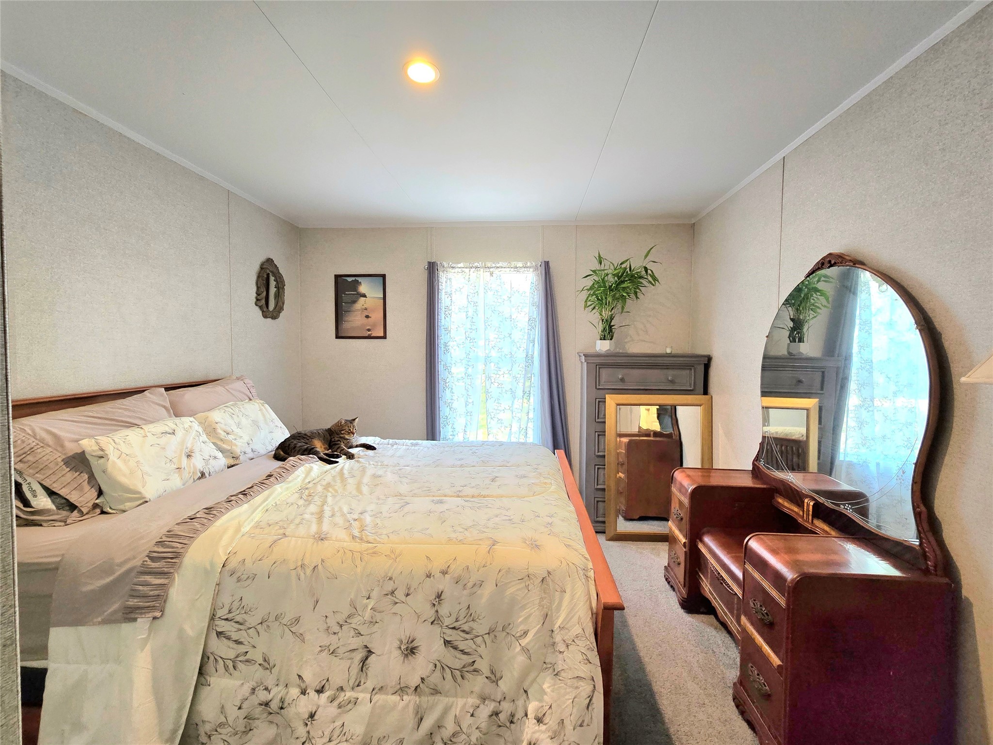 223 County Road 2167B Cleveland, TX 77327 - Photo 29 of 50 a bedroom with a bed a fireplace and windows