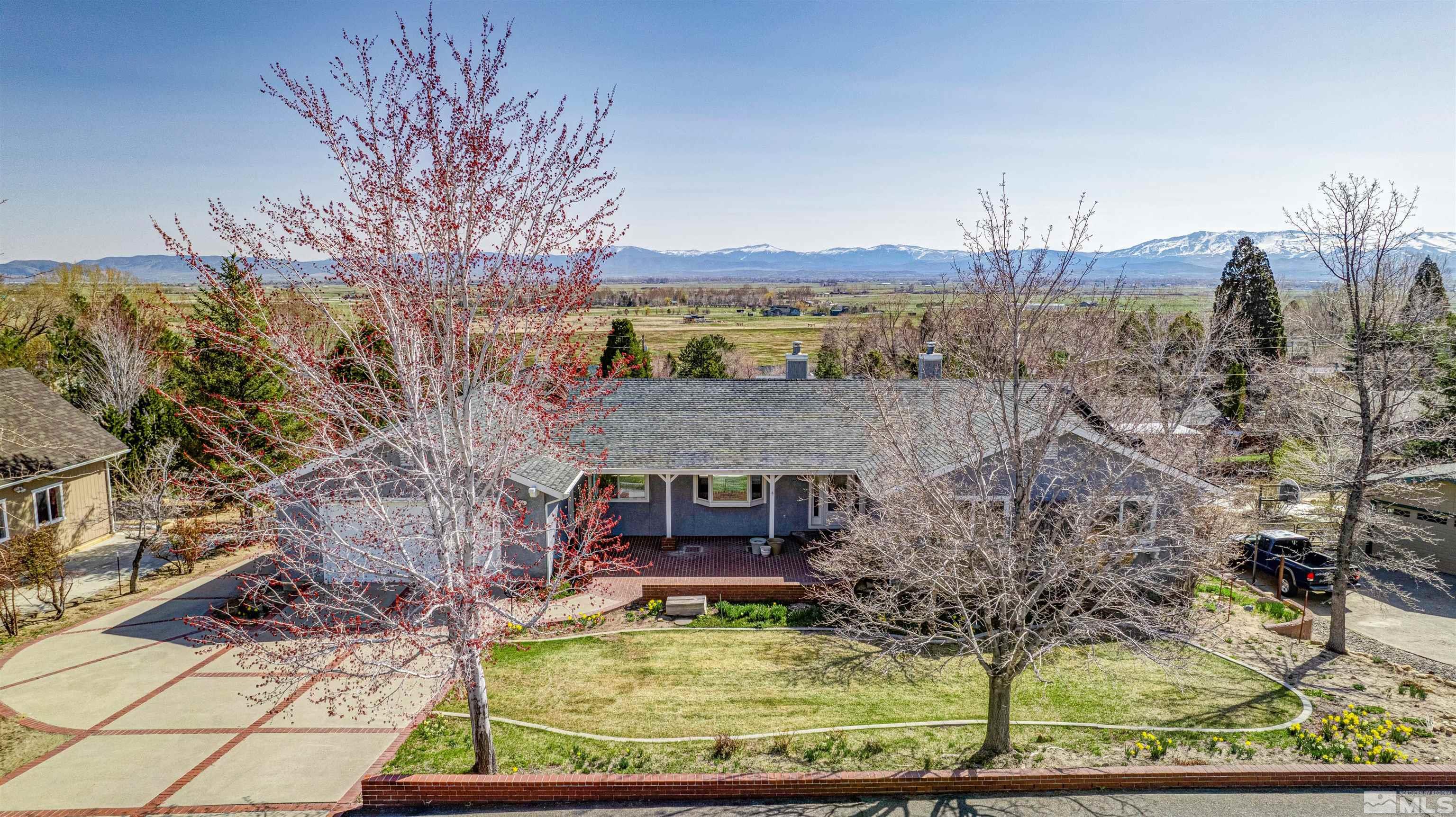875 Bollen Circle Gardnerville, NV 89460 - Photo 2 of 26 a view of a backyard with plants and large trees