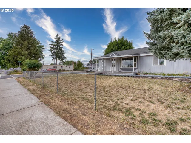 a view of a backyard