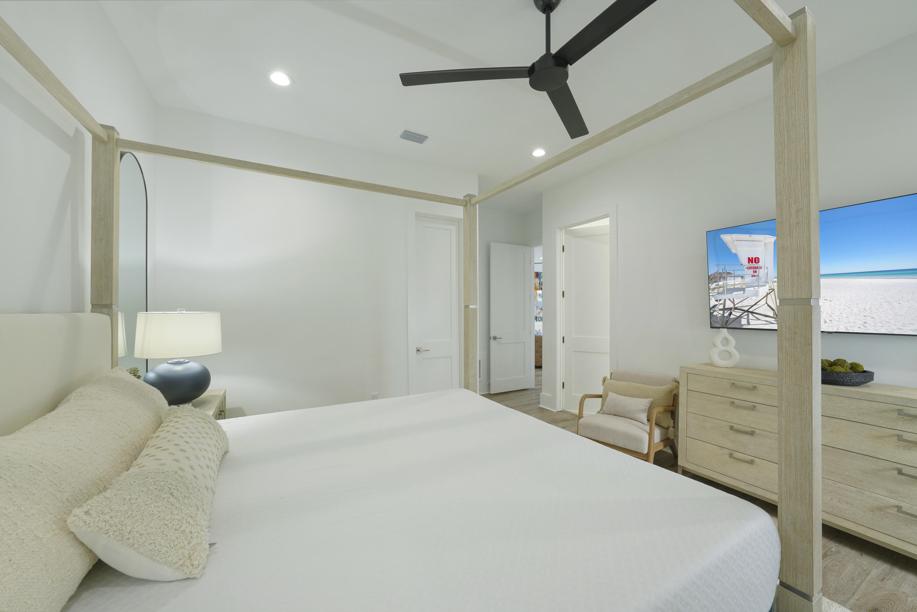 51 Penny Lane Santa Rosa Beach, FL 32459 - Photo 16 of 80 a bedroom with a bed and a view of bathroom