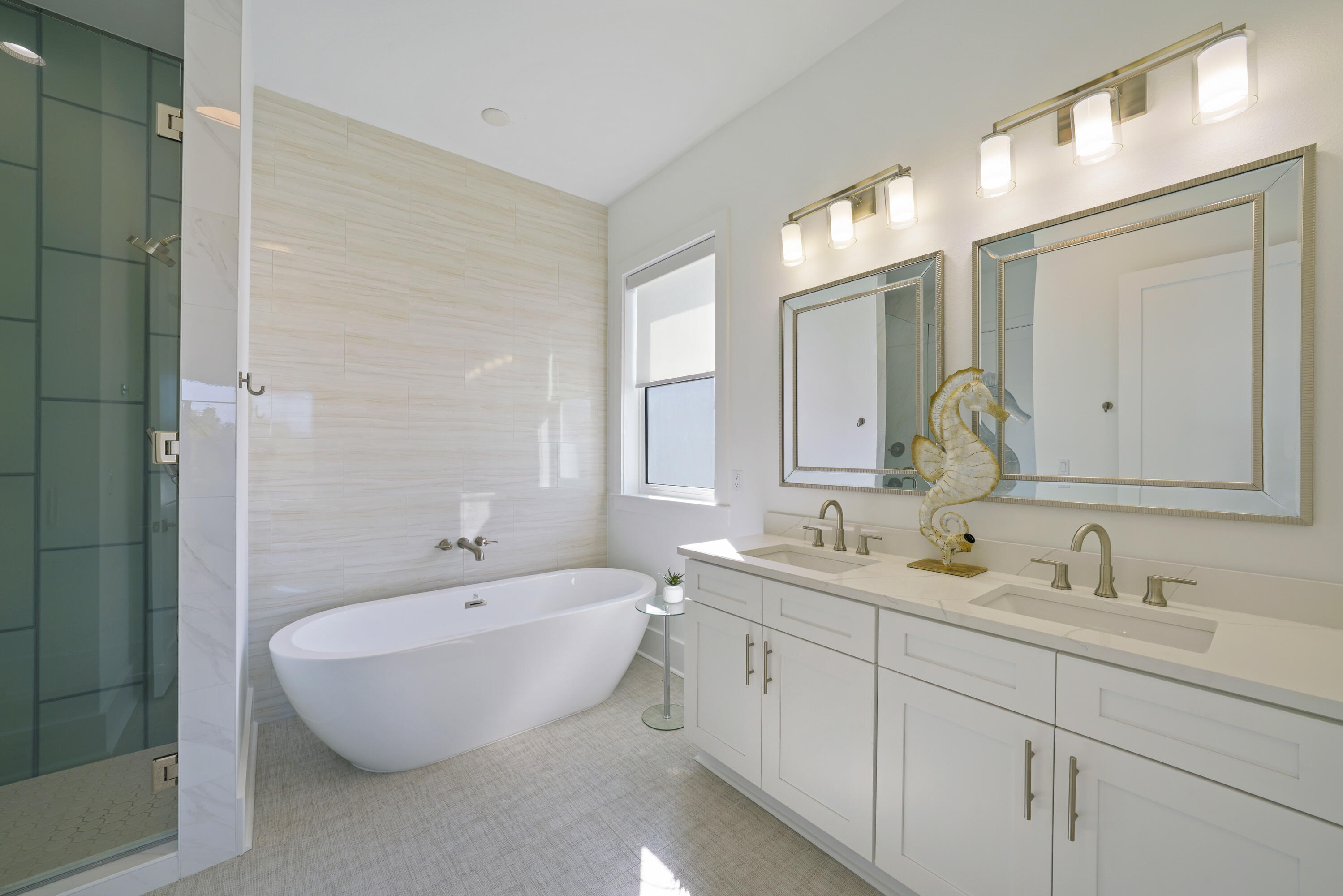 51 Penny Lane Santa Rosa Beach, FL 32459 - Photo 68 of 80 a bathroom with a double vanity sink mirror and bathtub