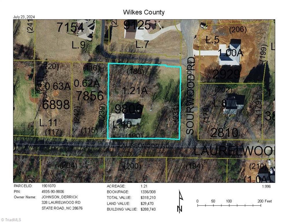 328 Laurelwood Road State Road, NC 28676 - Photo 38 of 39 Aerial tax map of home.
