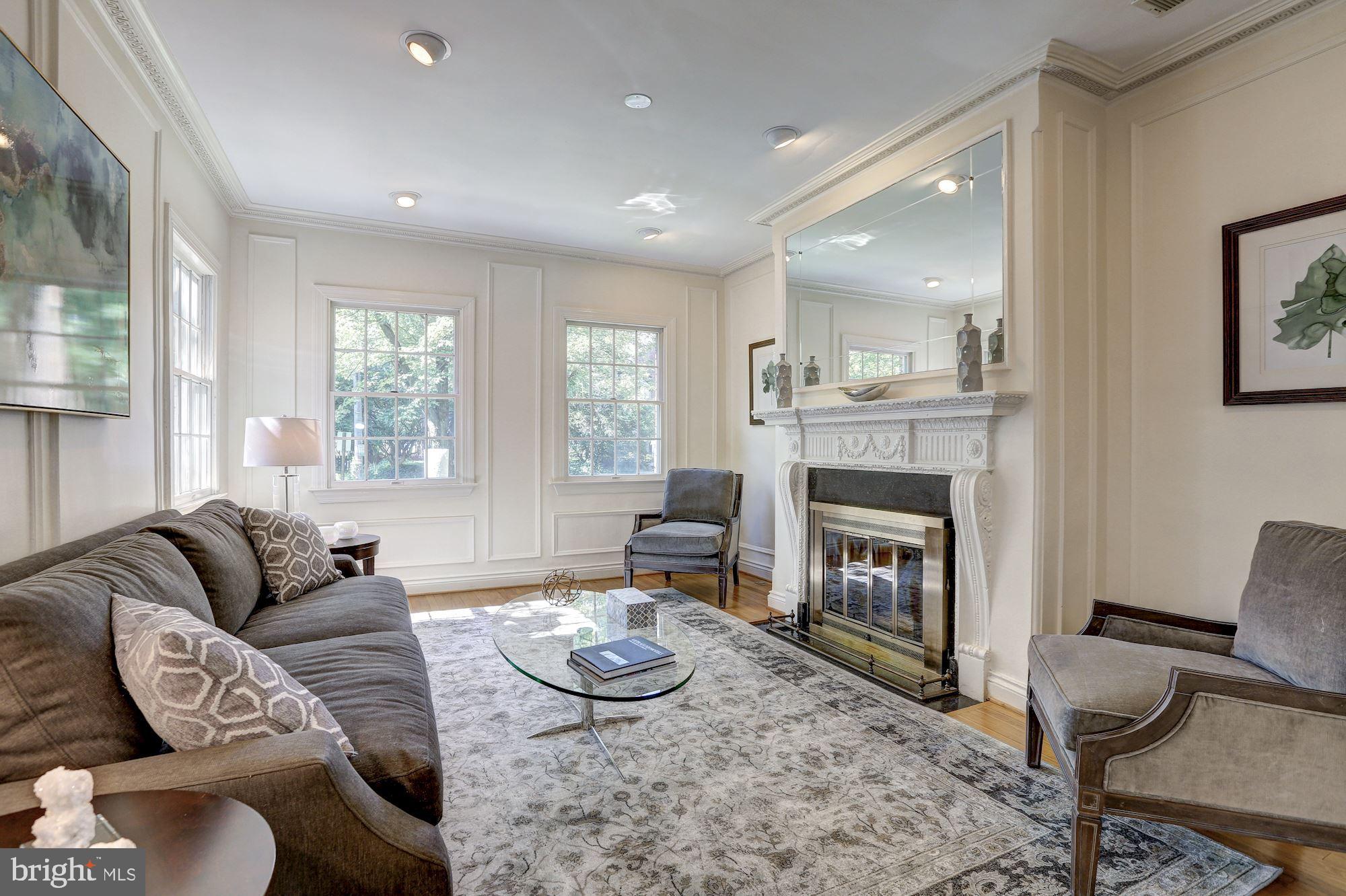 3223 Klingle Road Northwest Washington, DC 20008 - Photo 4 of 42 Bright Living Room with Fireplace