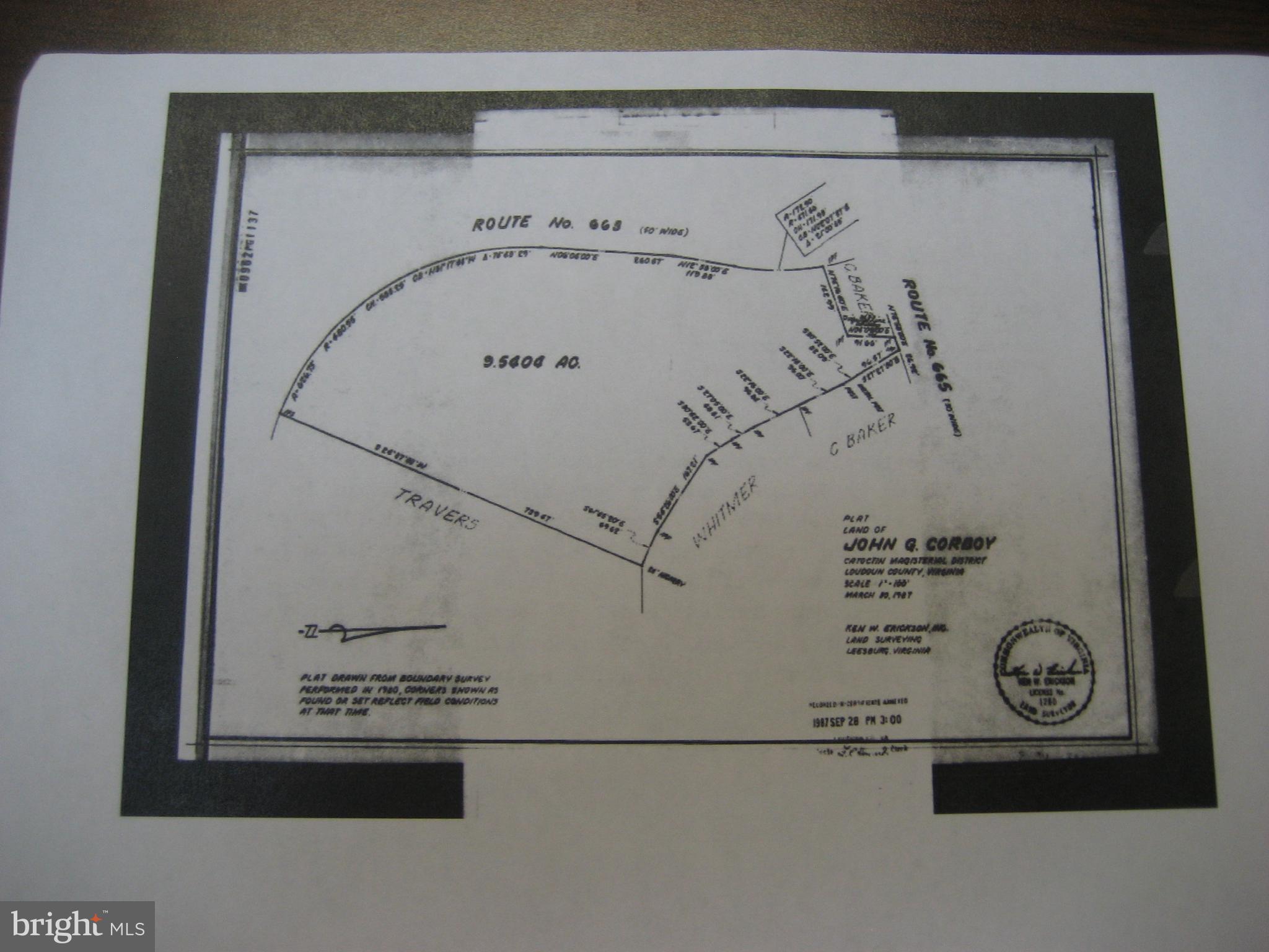Boundary Survey Showing property