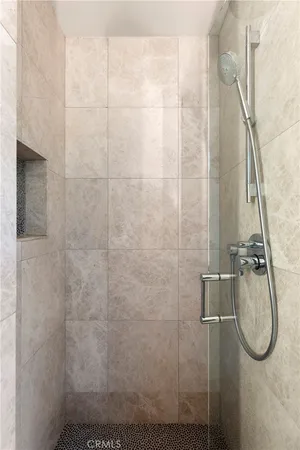 a view of staircase with large window