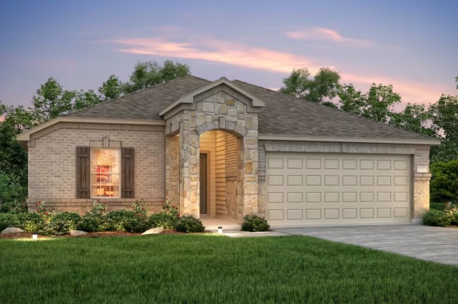 133 Onna Street Taylor, TX 76574 - Photo 1 of 1 a front view of a house with a garden