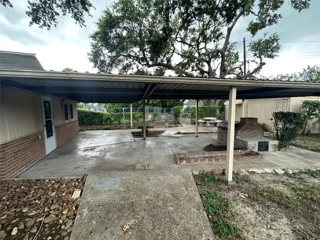 a view of a wooden deck next to a road