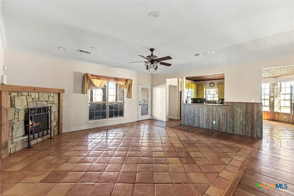 a view of a livingroom with a window