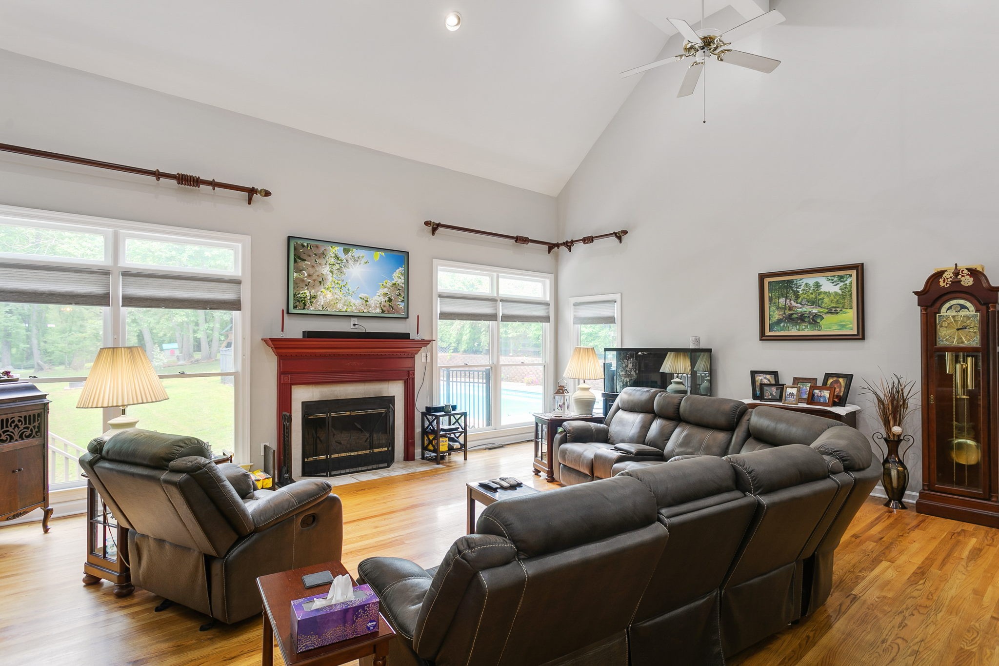830 Baker Road Columbia, TN 38401 - Photo 11 of 68 a living room with furniture a large window and a fireplace