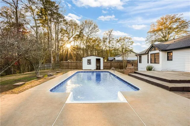a view of a house with pool