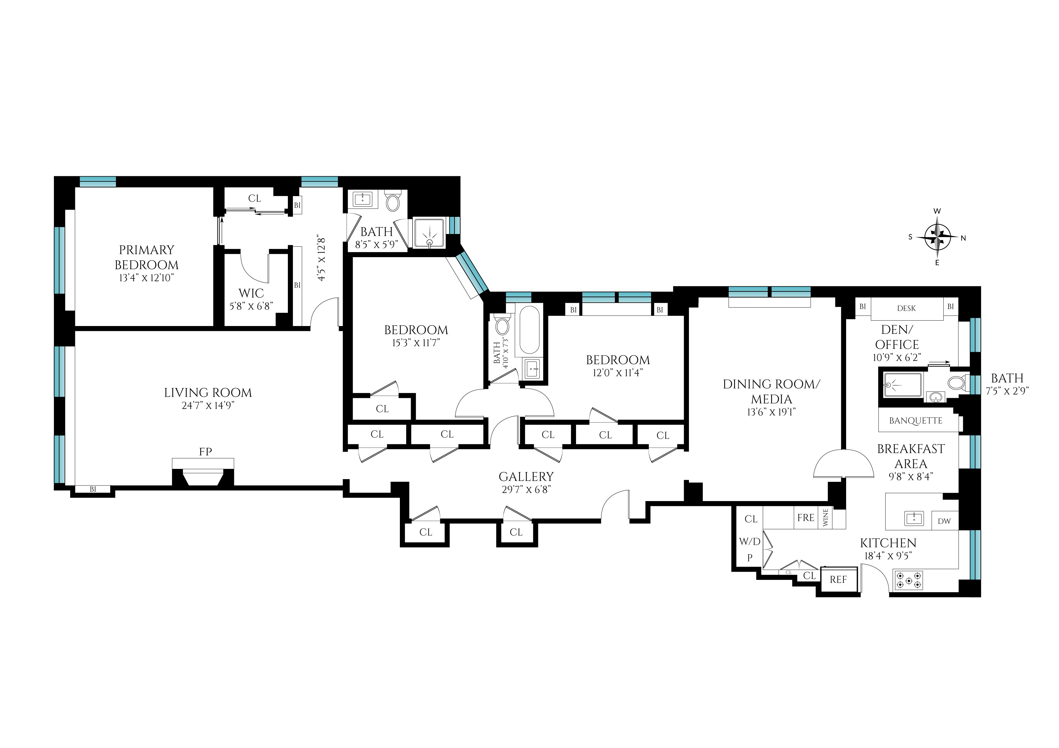 215 East 72nd Street, Unit 10W Manhattan, NY 10021 - Photo 14 of 14 a picture of a floor plan