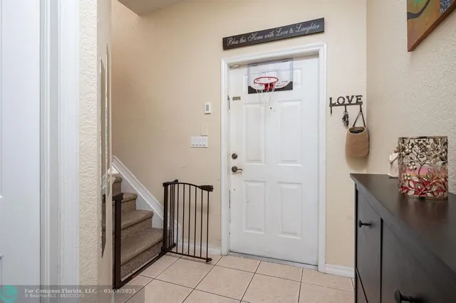 a view of a hallway with elevator