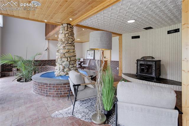 Woodburning fireplace