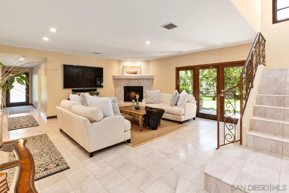 2070 De Mayo Road Del Mar, CA 92014 - Photo 31 of 43 a living room with furniture and a flat screen tv