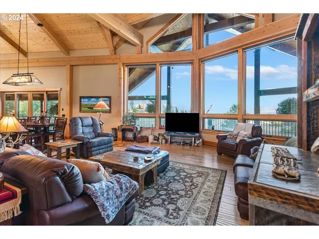 a view of outdoor space with seating area