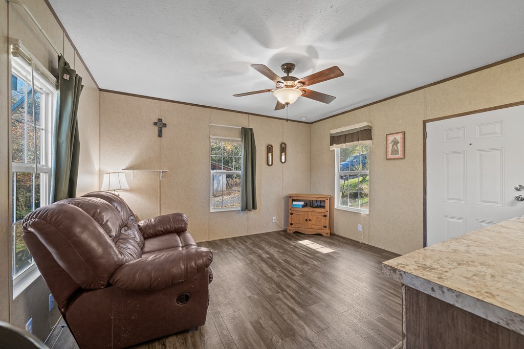 336 Old Skeenah Gap Road Suches, GA 30572 - Photo 34 of 81 a living room with furniture and a wooden floor
