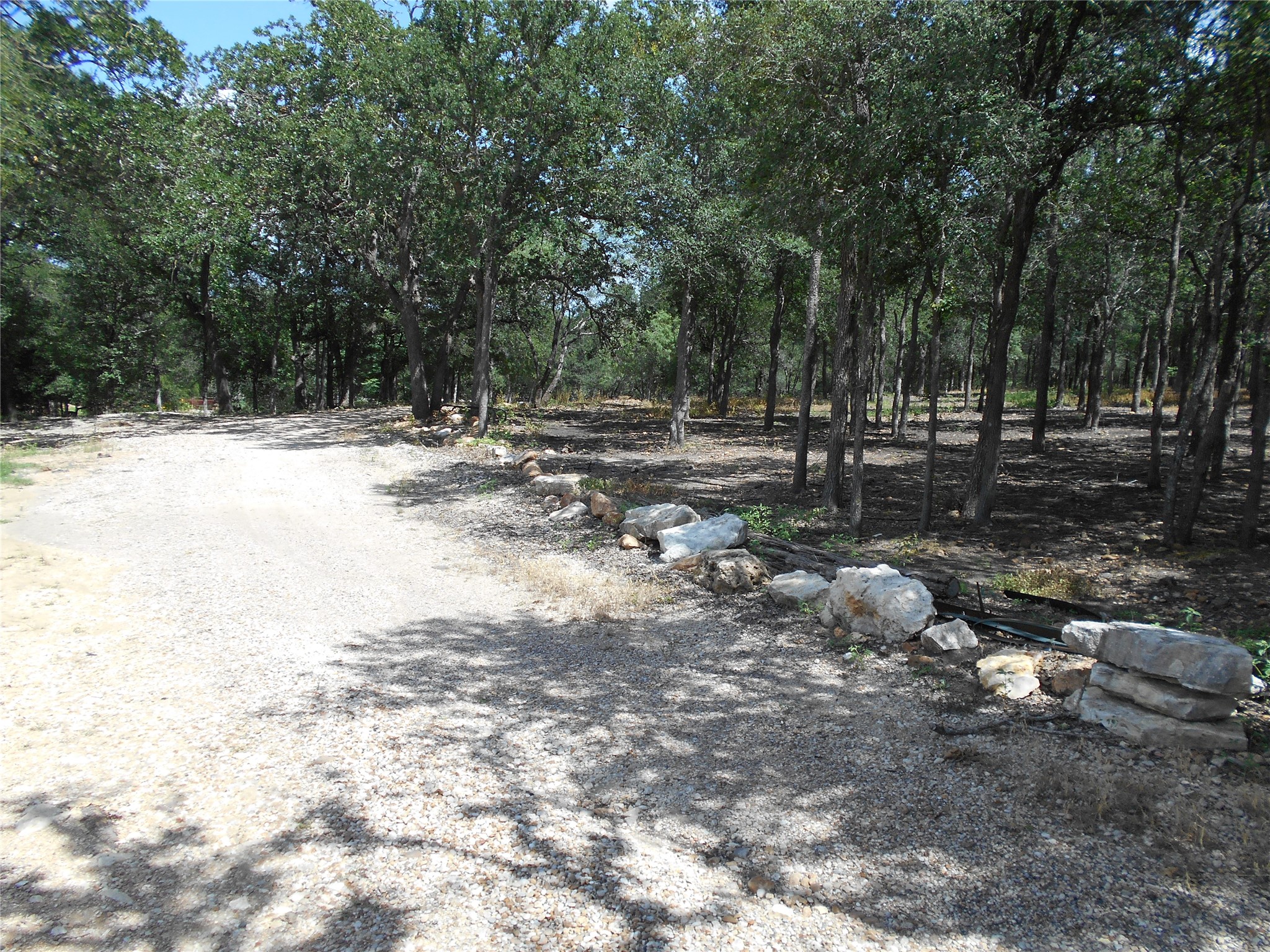 8001 Burleson Manor Road Manor, TX 78653 - Photo 25 of 31 A winding gravel path leads through a lush, tree-filled landscape, inviting exploration.