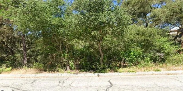 a view of a yard covered with snow