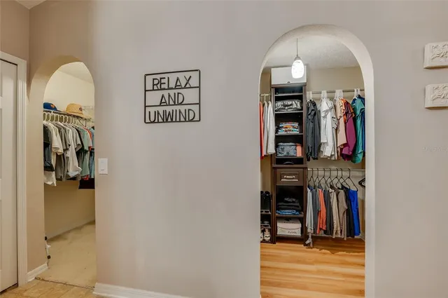 a view of a closet area