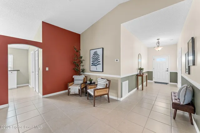 a living room with furniture