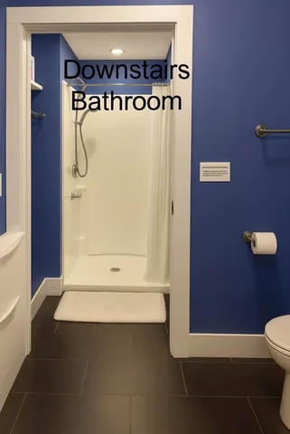 a bathroom with a shower